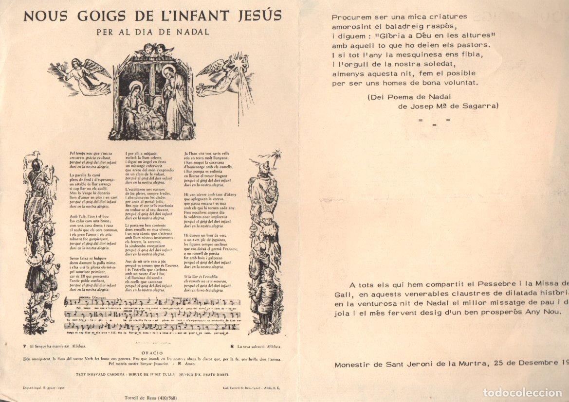 Arte: NOUS GOIGS DE L'INFANT JES&Uacute;S SANT JERONI DE LA MURTRA, 1975