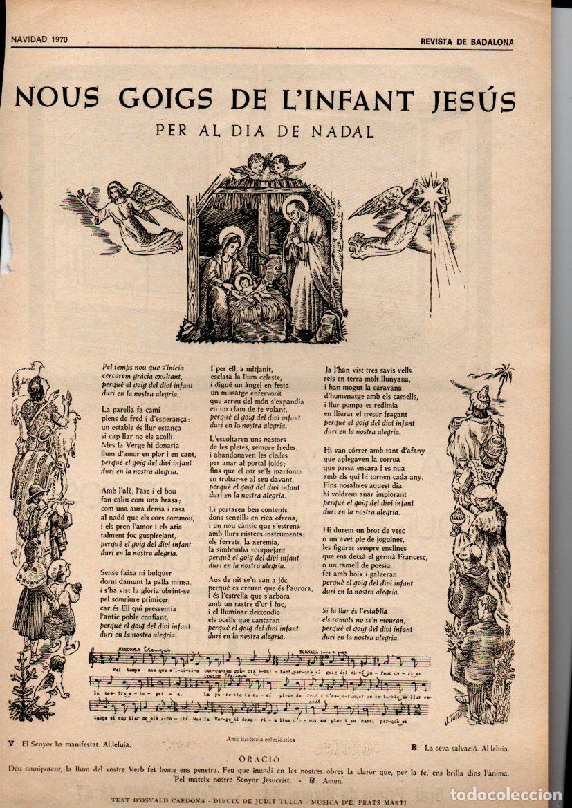 Arte: NOUS GOIGS A L'INFANT JES&Uacute;S (REVISTA DE BADALONA, 1970