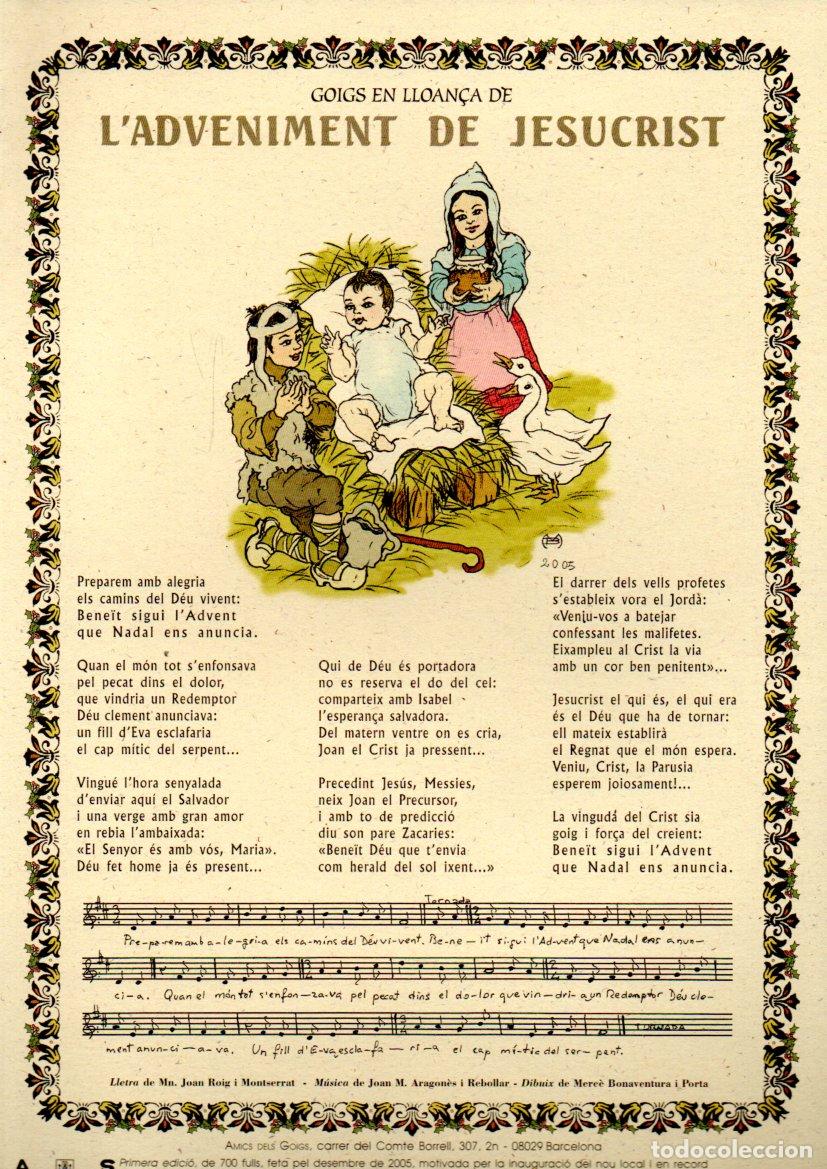 Arte: GOIGS EN LLOAN&Ccedil;A PER L'ADVENIMENT DE JESUCRIST (AMICS DELS GOIGS, 2005)