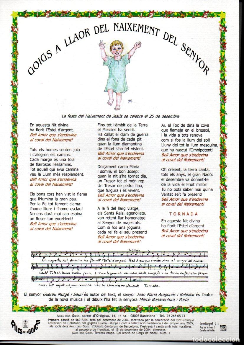 Arte: GOIGS A LLAOR DEL NAIXEMENT DEL SENYOR (AMICS DELS GOIGS, 2004)