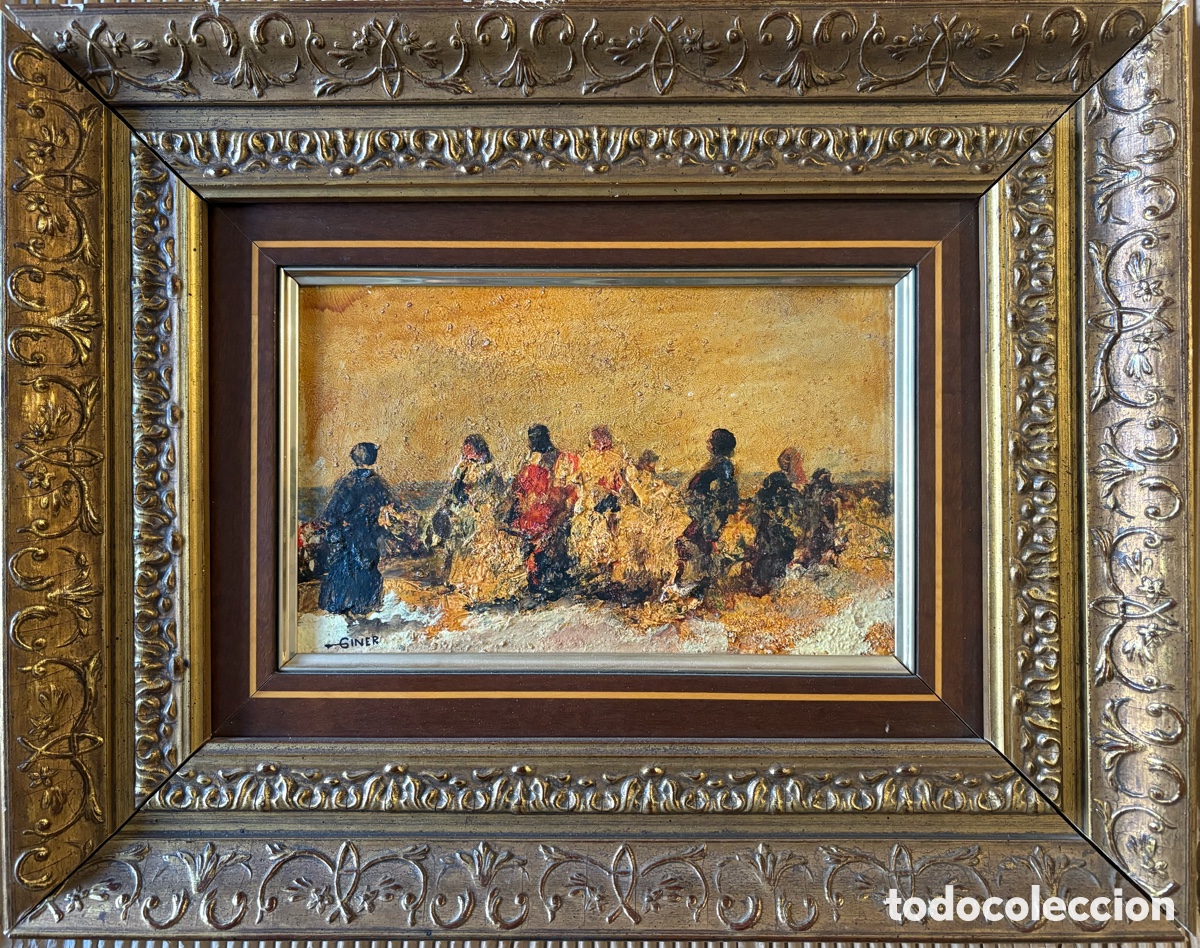 Arte: Cuadro &oacute;leo de Luis Giner Valls - Escena costumbrista