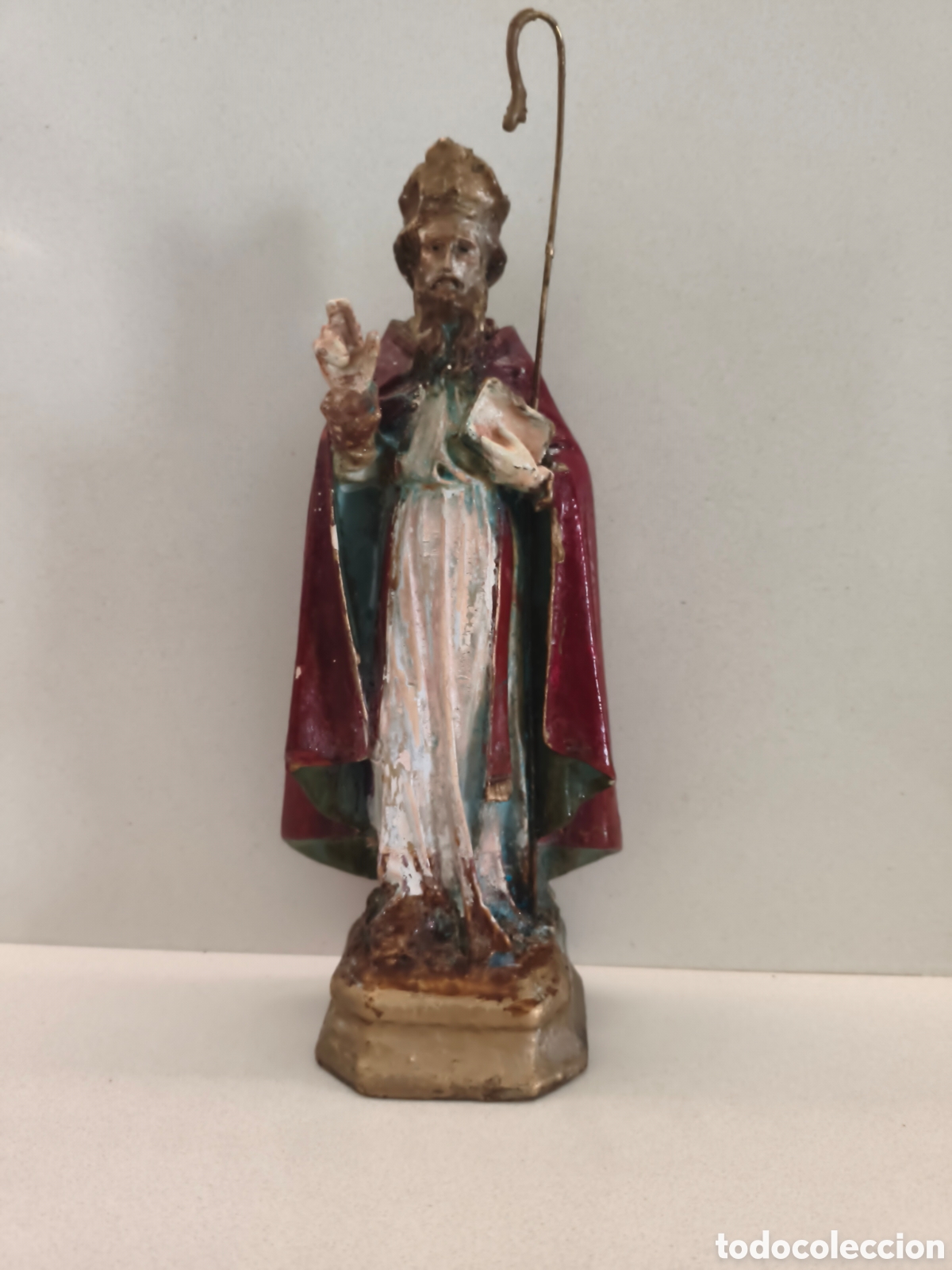 Arte: ANTIGUA IMAGEN DE OLOT, SAN NICOLAS DE BARI , 23 cm