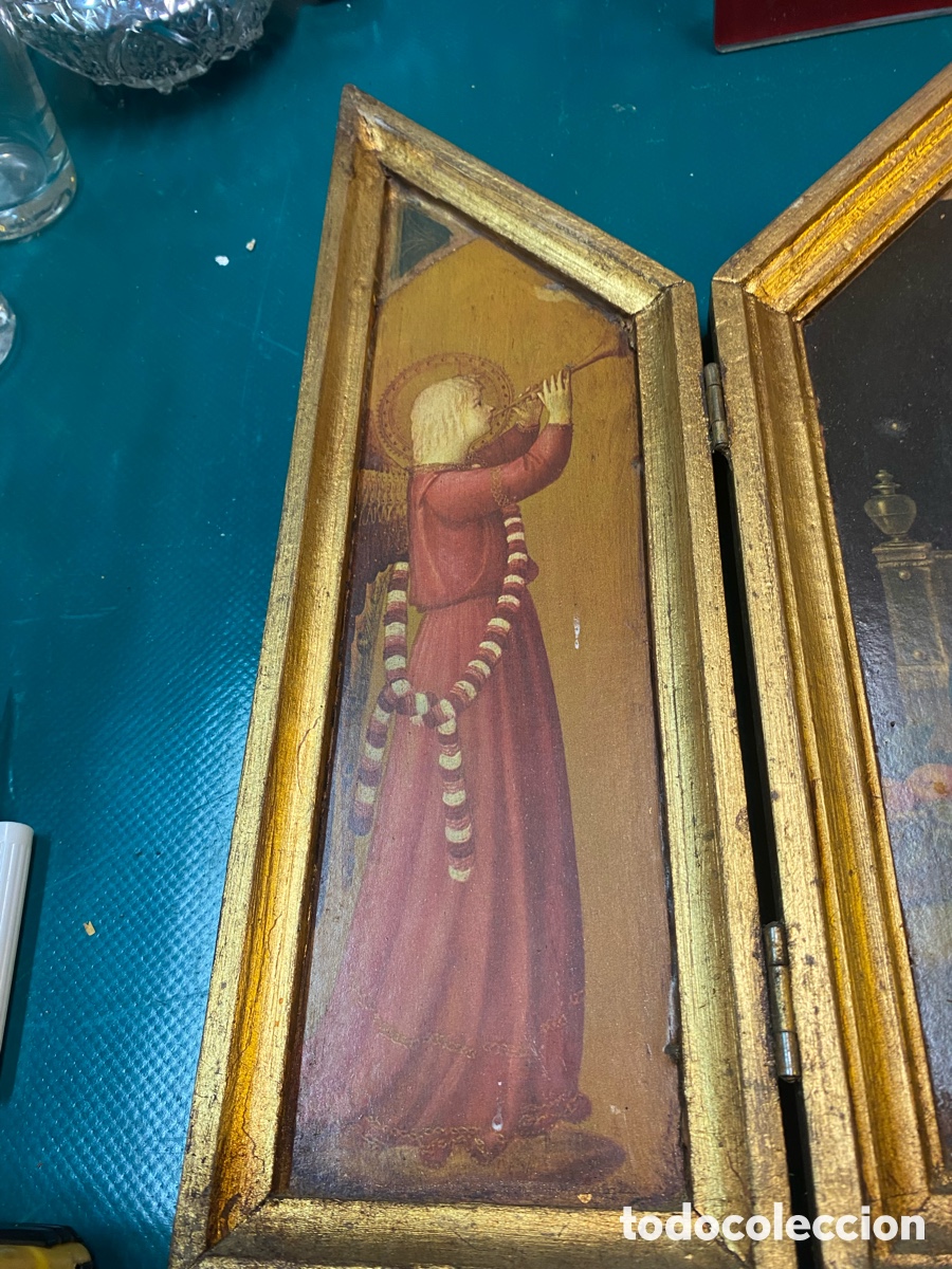 Arte: Tr&iacute;ptico religioso antiguo - Foto 3