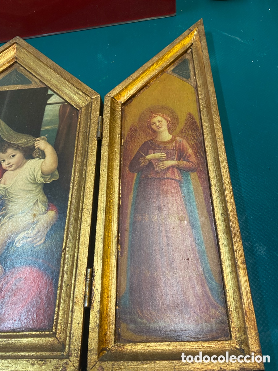 Arte: Tr&iacute;ptico religioso antiguo - Foto 4