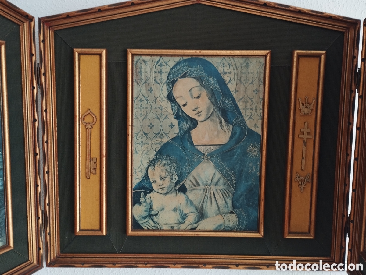 Arte: Antiguo y Gran Tr&iacute;ptico Religioso. - Foto 2