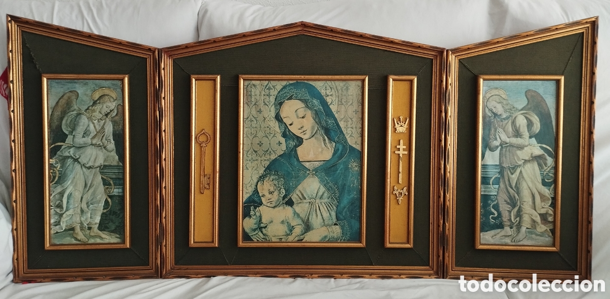 Arte: Antiguo y Gran Tr&iacute;ptico Religioso. - Foto 4