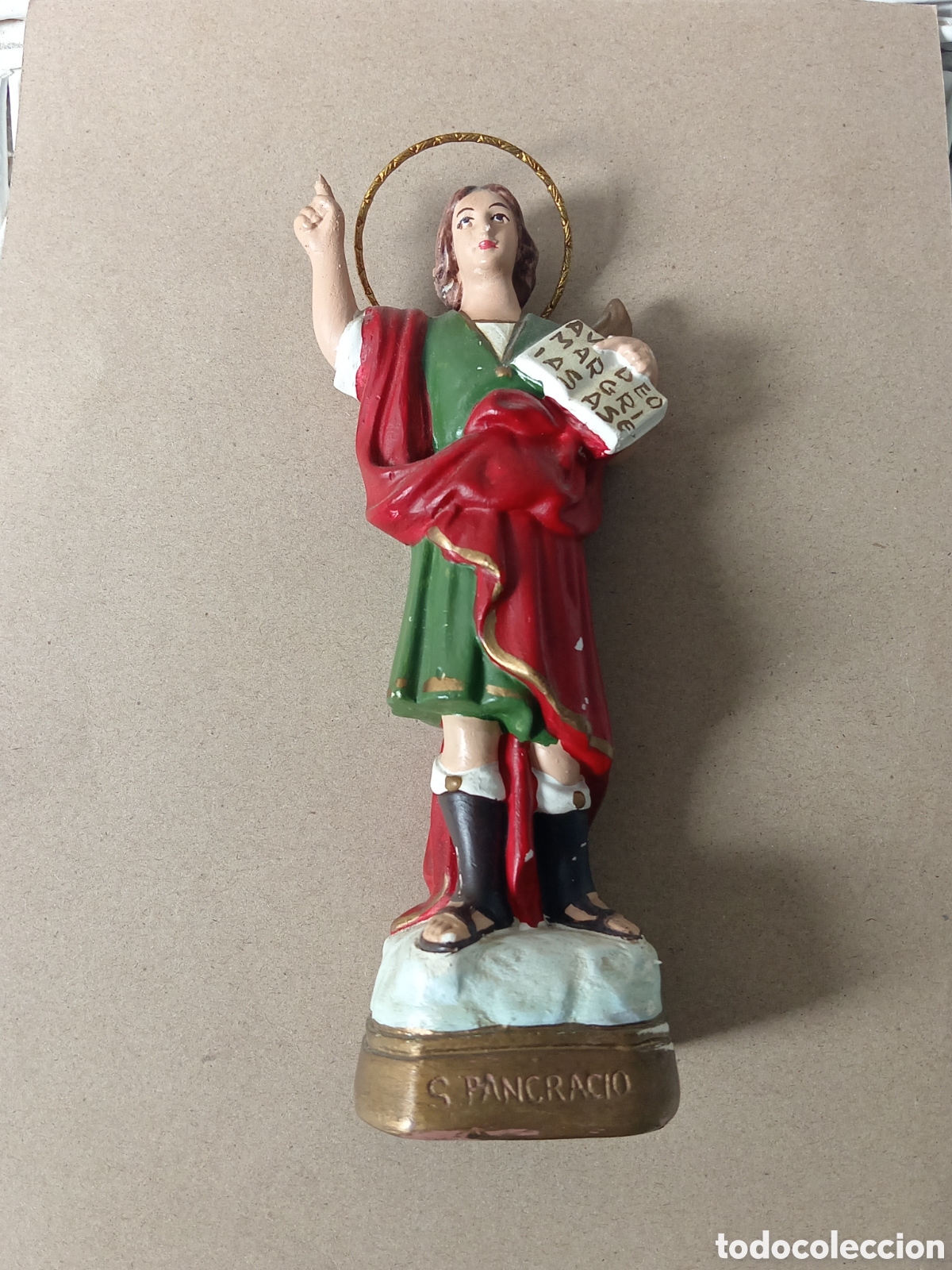 Arte: Figura San Pancracio 18 cm - Sello Marca Condal (Barcelona)
