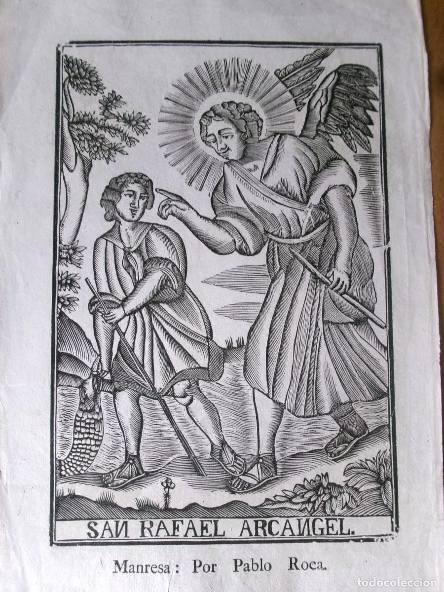 Arte: SAN RAFAEL ARCANGEL - GRABADO IMPRENTA ROCA DE MANRESA