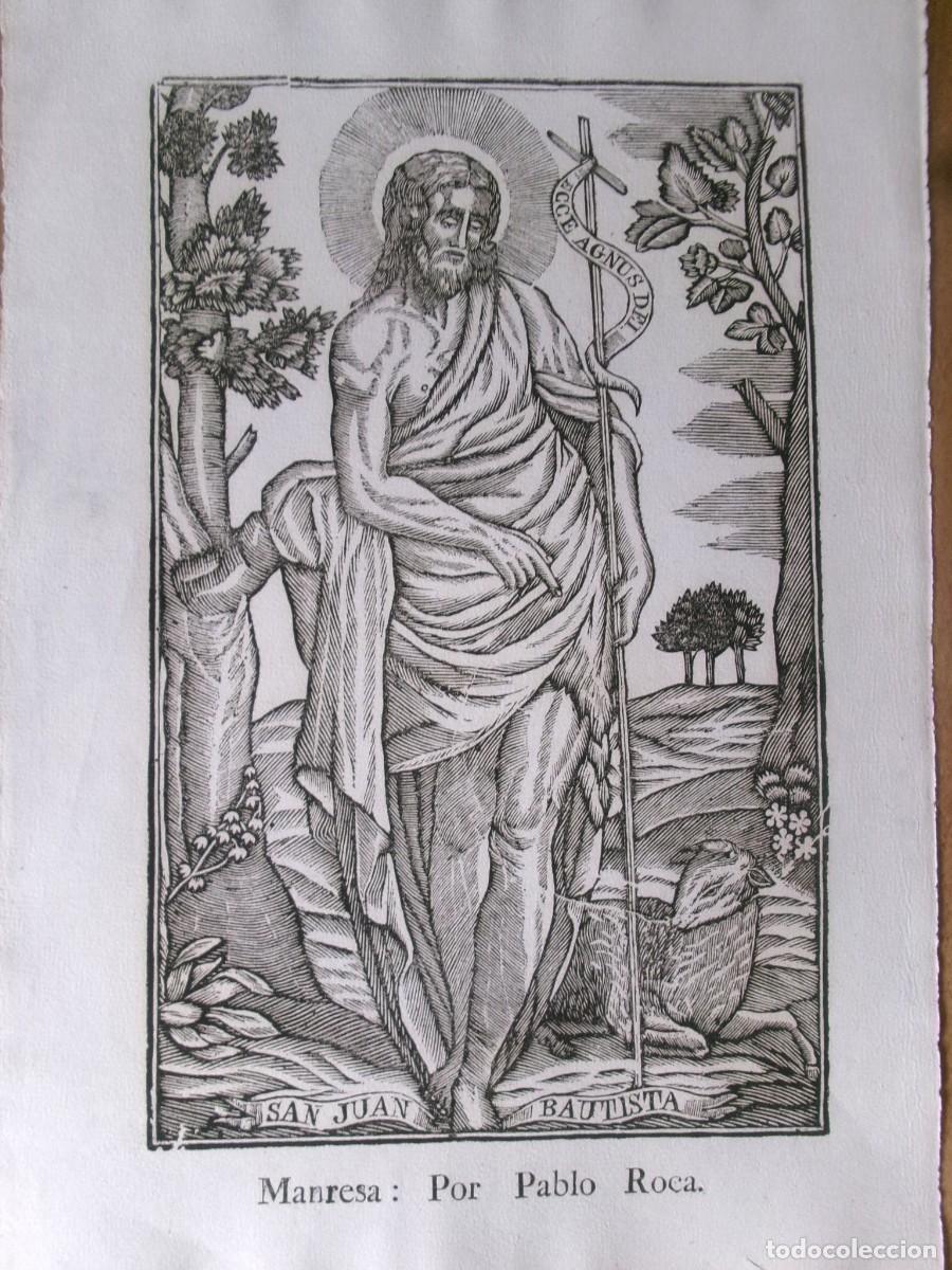 Arte: SAN JUAN BAUTISTA - GRABADO IMPRENTA ROCA DE MANRESA