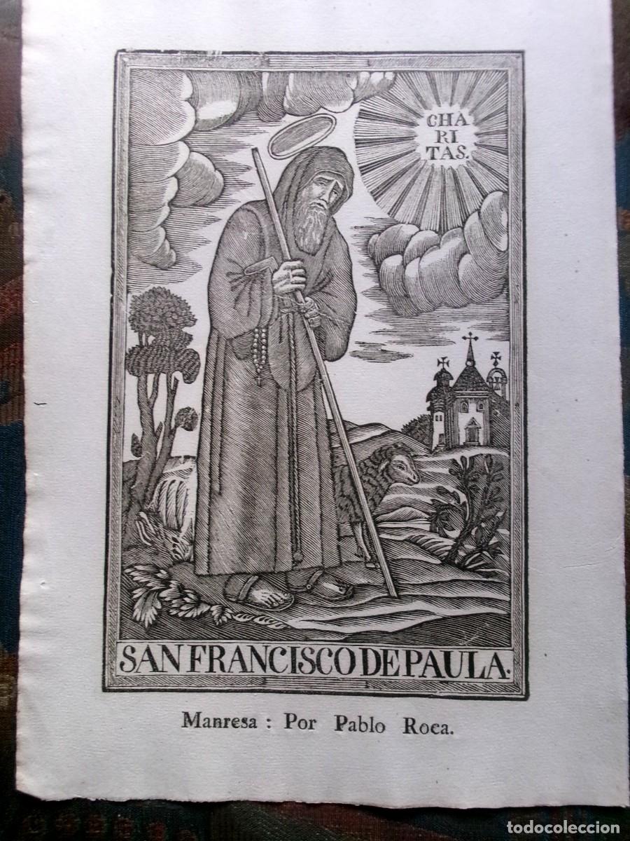 Arte: SAN FRANCISCO DE PAULA - GRABADO IMPRENTA ROCA DE MANRESA