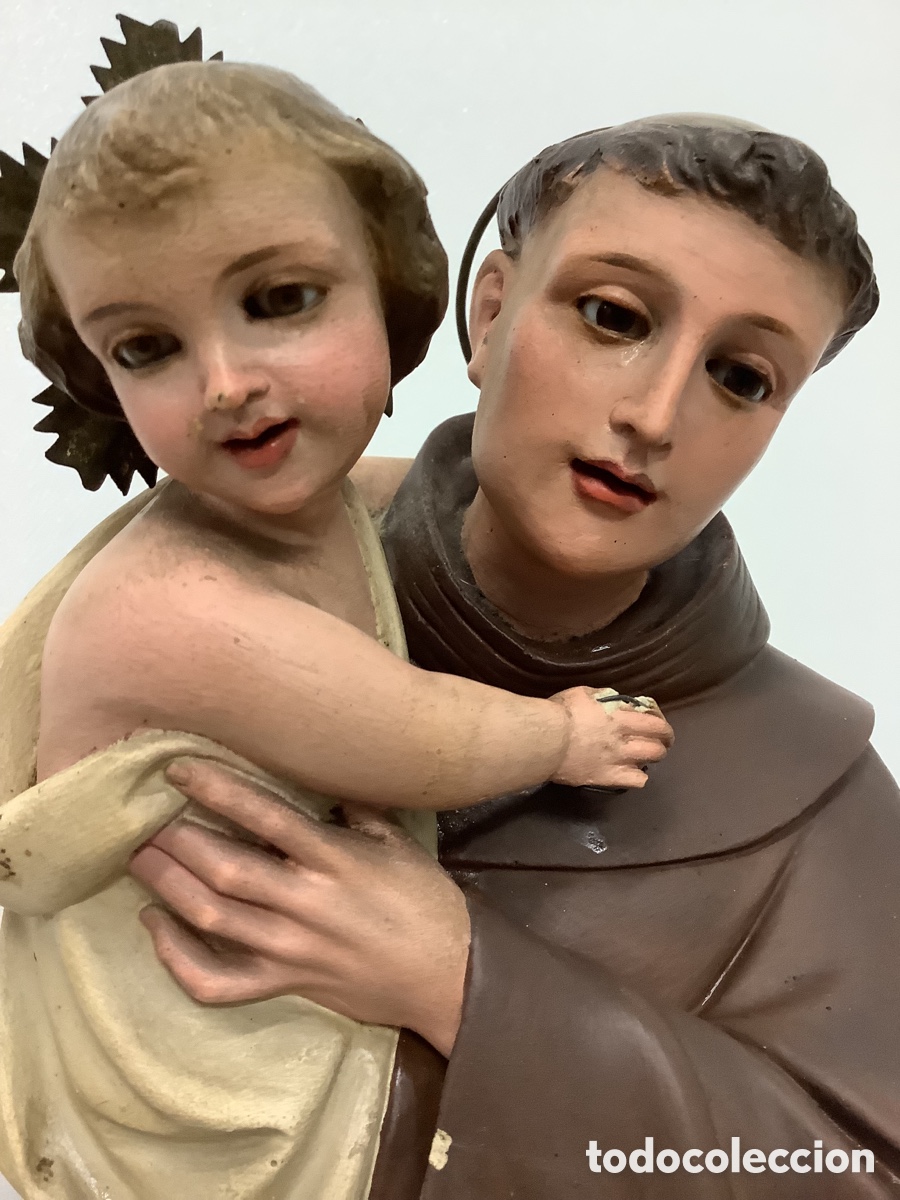Arte: SAN ANTONIO DE PADUA - 54 CM ALTURA - ESTUCO POLICROMADO