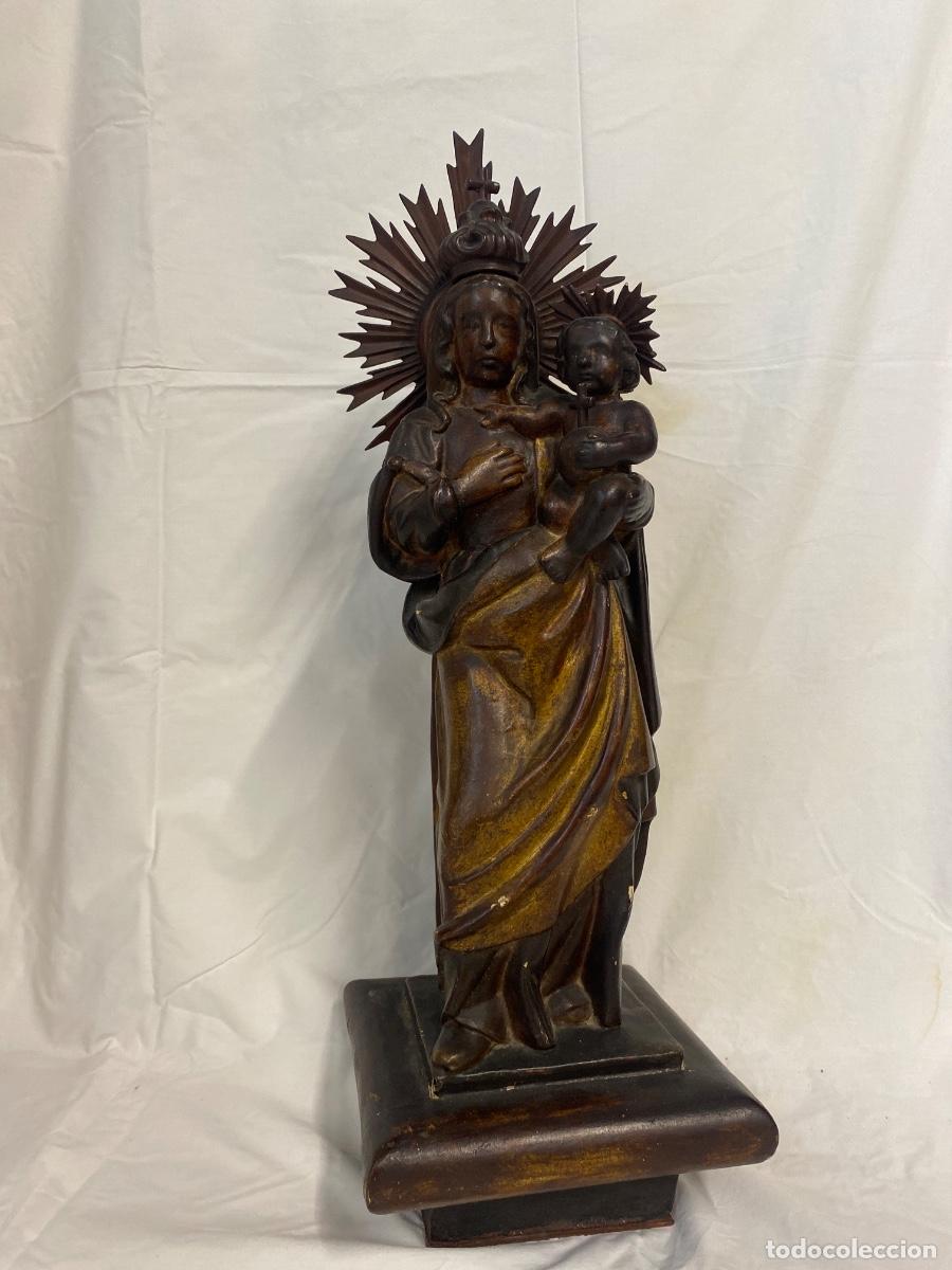 Arte: TALLA MUY ANTIGUA DE VIRGEN CON EL NI&Ntilde;O.