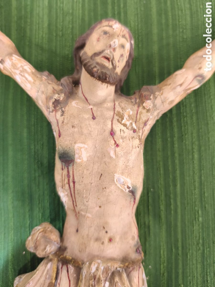 Arte: Escultura talla de madera Cristo SXVIII??? 36cm
