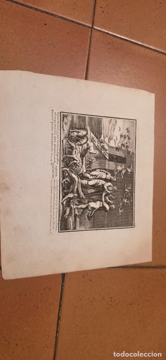 Arte: Precioso grabado antiguo franc&eacute;s el Diluvio Universal, Salida del Arca siglo XVIII