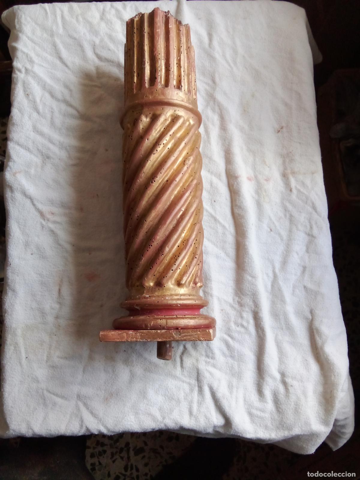 Arte: TALLA ESPA&Ntilde;OLA DEL S.XVII. FUSTE DE COLUMNA.
