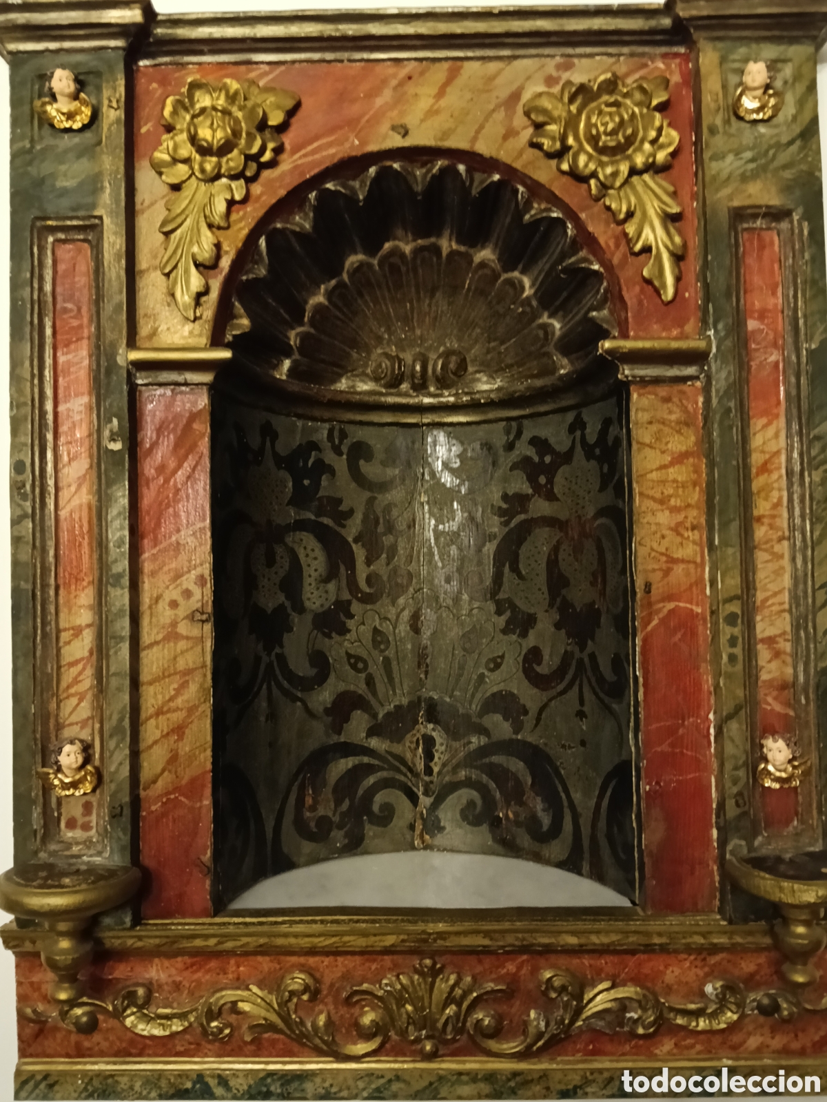 Arte: Retablo de madera , siglo XlX -XX. Buen estado - Foto 2
