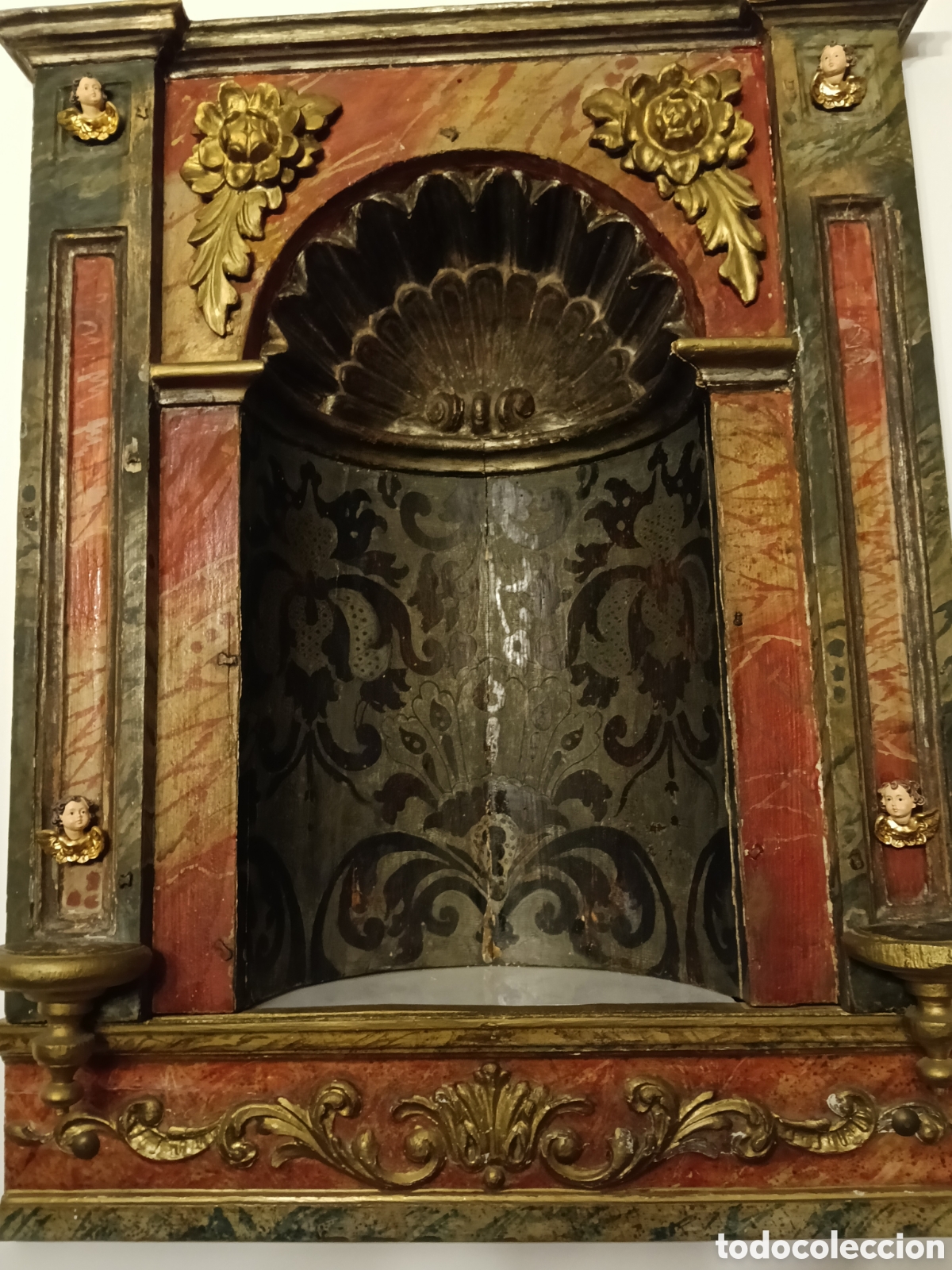 Arte: Retablo de madera , siglo XlX -XX. Buen estado - Foto 3