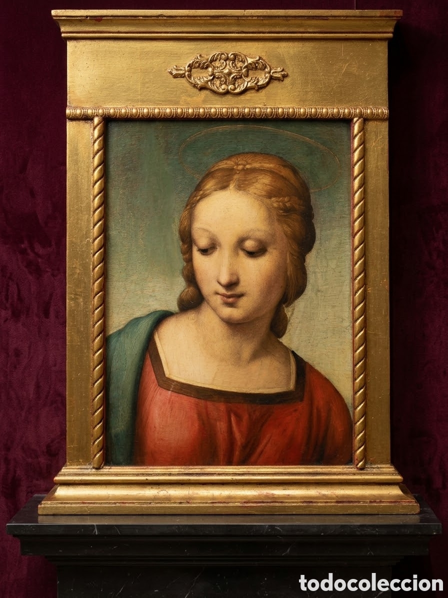 Arte: Cuadro Vintage &rdquo;Madonna del Cardellino&rdquo; (Rafael) - Marco Cl&aacute;sico Dorado