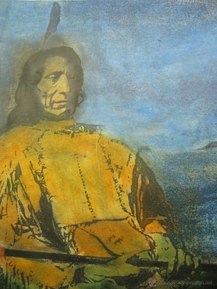 Arte: Bella obra Gran Jefe Indios Nativos Americanos - Siux Nube Roja - Foto 3 - 51227193