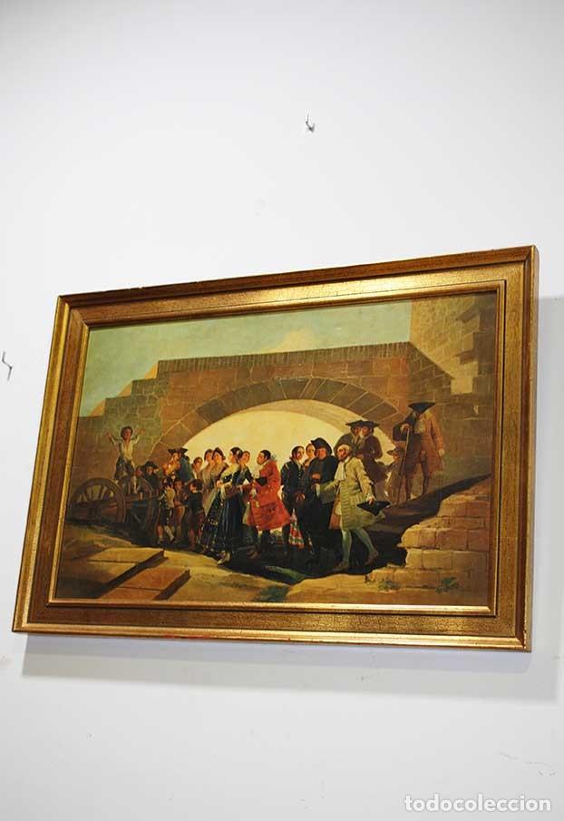 Arte: CUADRO ANTIGUO CON SERIGRAF&Iacute;A - Foto 3