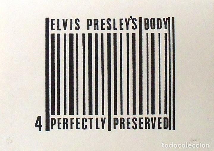 Arte: Ferran Gerranz. Serigrafía Elvis Presleys body. Numerada 14/60. Firmada a mano. 1991. 25x36 cm. - Foto 1 - 167619092