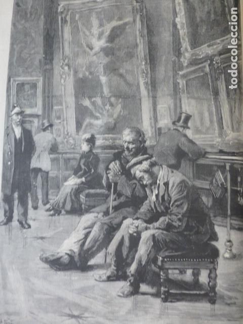 Arte: PARIS EN EL MUSEO DEL LOUVRE SERIGRAFIA 1889 - Foto 1