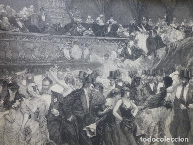 Arte: BAILE EN LA OPERA DE PARIS SERIGRAFIA 1885 - Foto 1