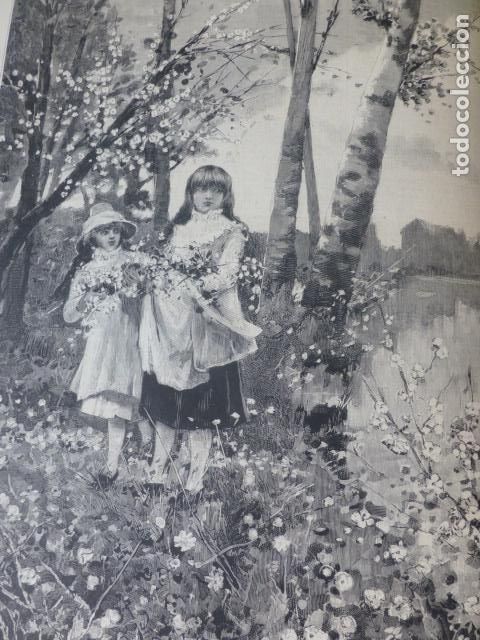 Arte: LAS PRIMERAS FLORES SERIGRAFIA 1885 - Foto 1