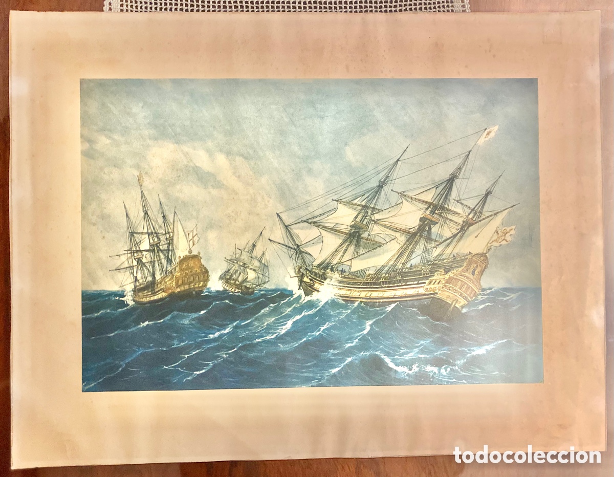 Arte: Lamina antigua Naval - Foto 3