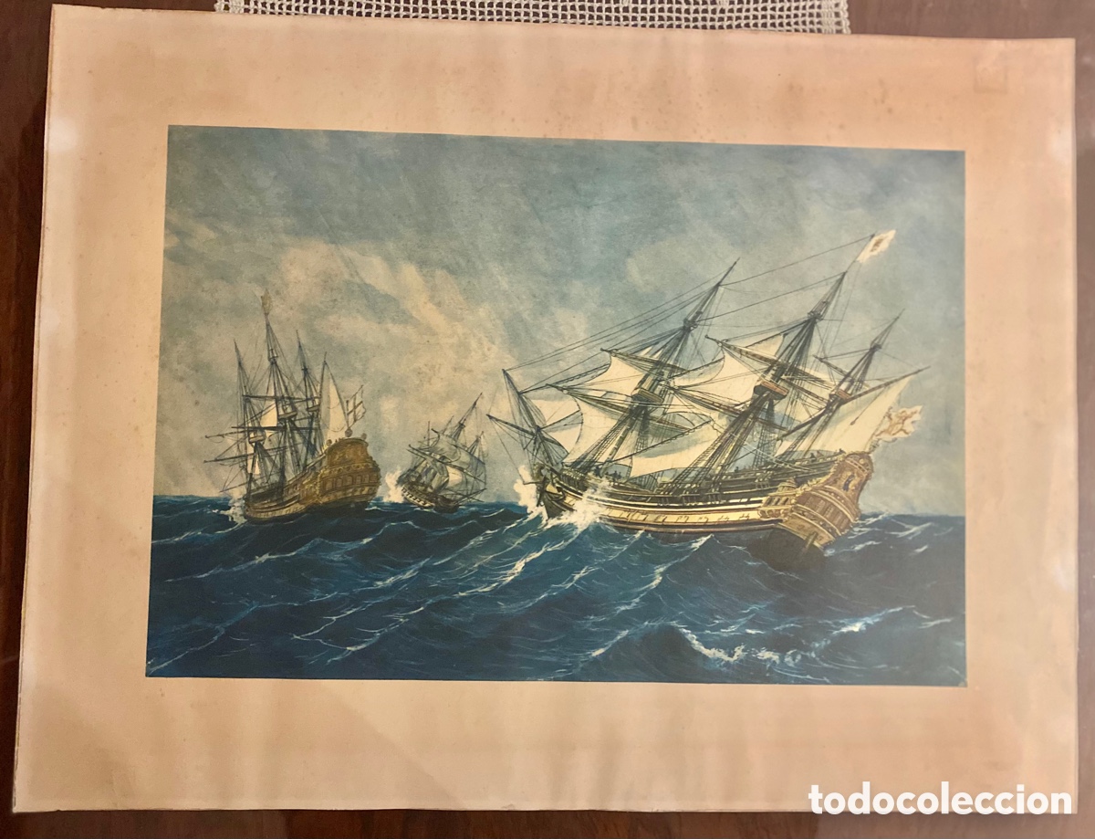Arte: Lamina antigua Naval - Foto 4