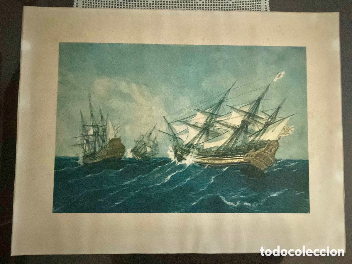 Arte: Lamina antigua Naval - Foto 5