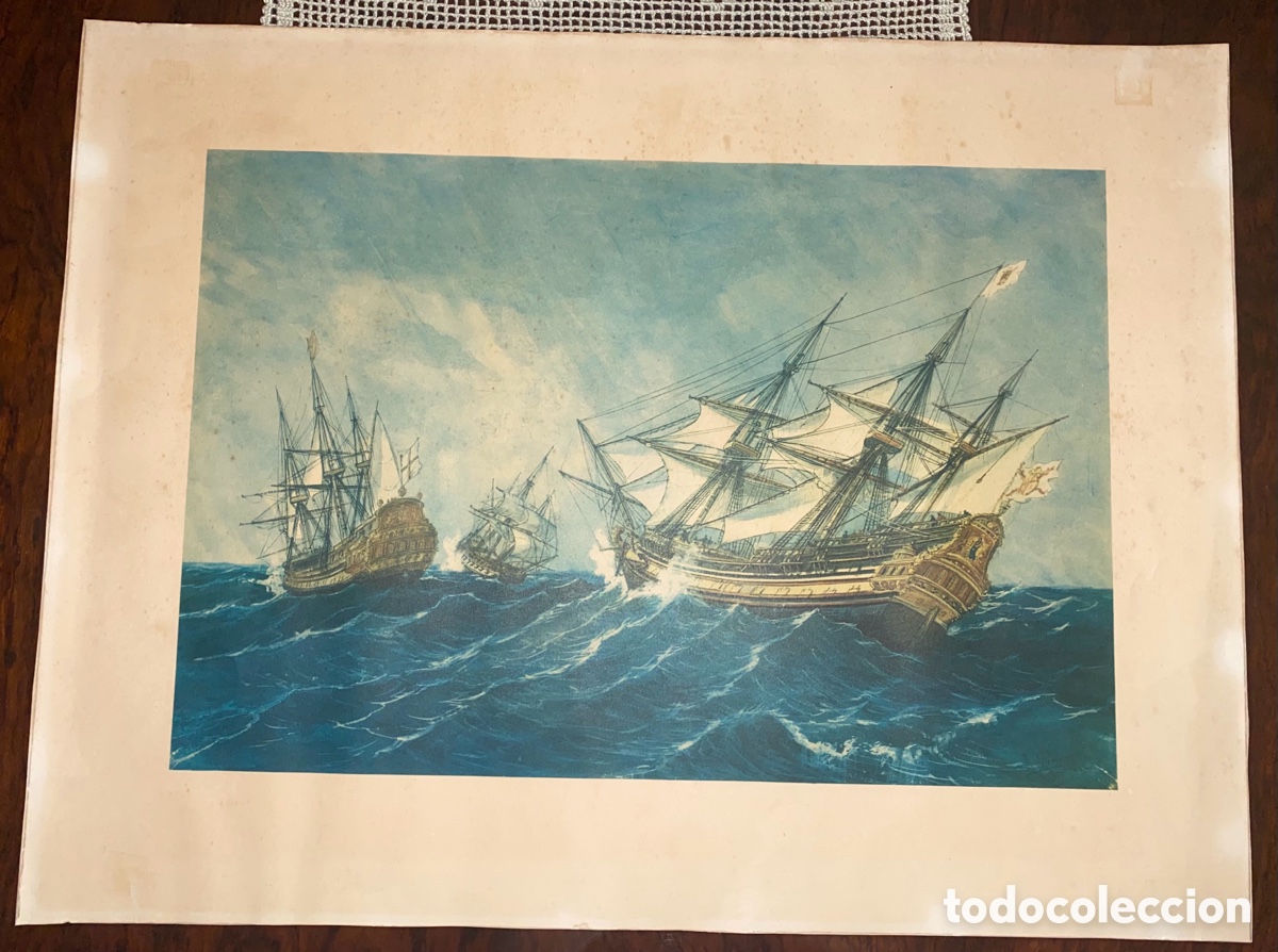 Arte: Lamina antigua Naval - Foto 6