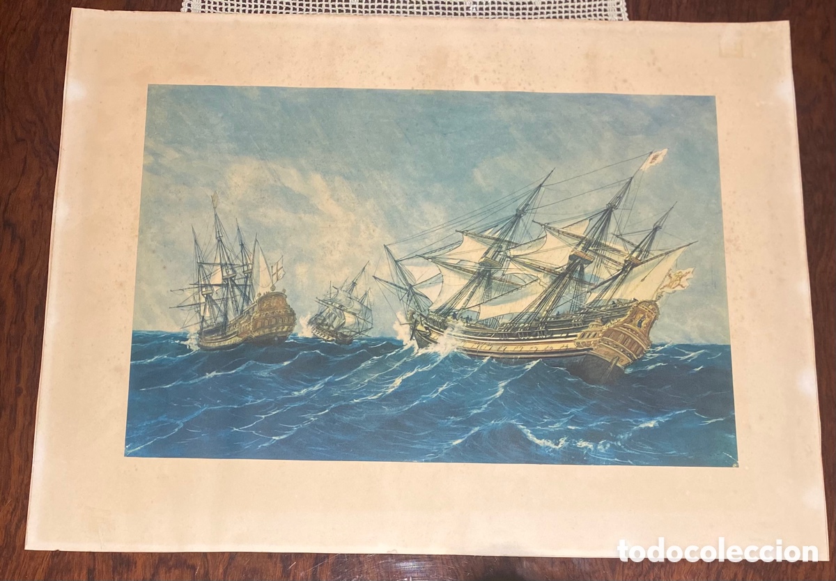 Arte: Lamina antigua Naval - Foto 1