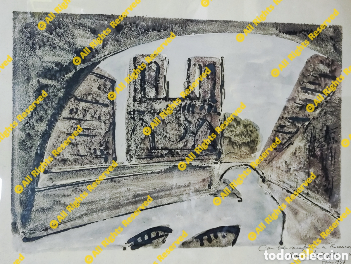 Arte: LAPAYESE DEL RIO, Ram&oacute;n. SERIGRAF&Iacute;A DEDICADA. - Foto 2