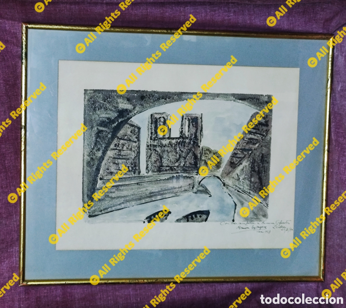 Arte: LAPAYESE DEL RIO, Ram&oacute;n. SERIGRAF&Iacute;A DEDICADA. - Foto 1
