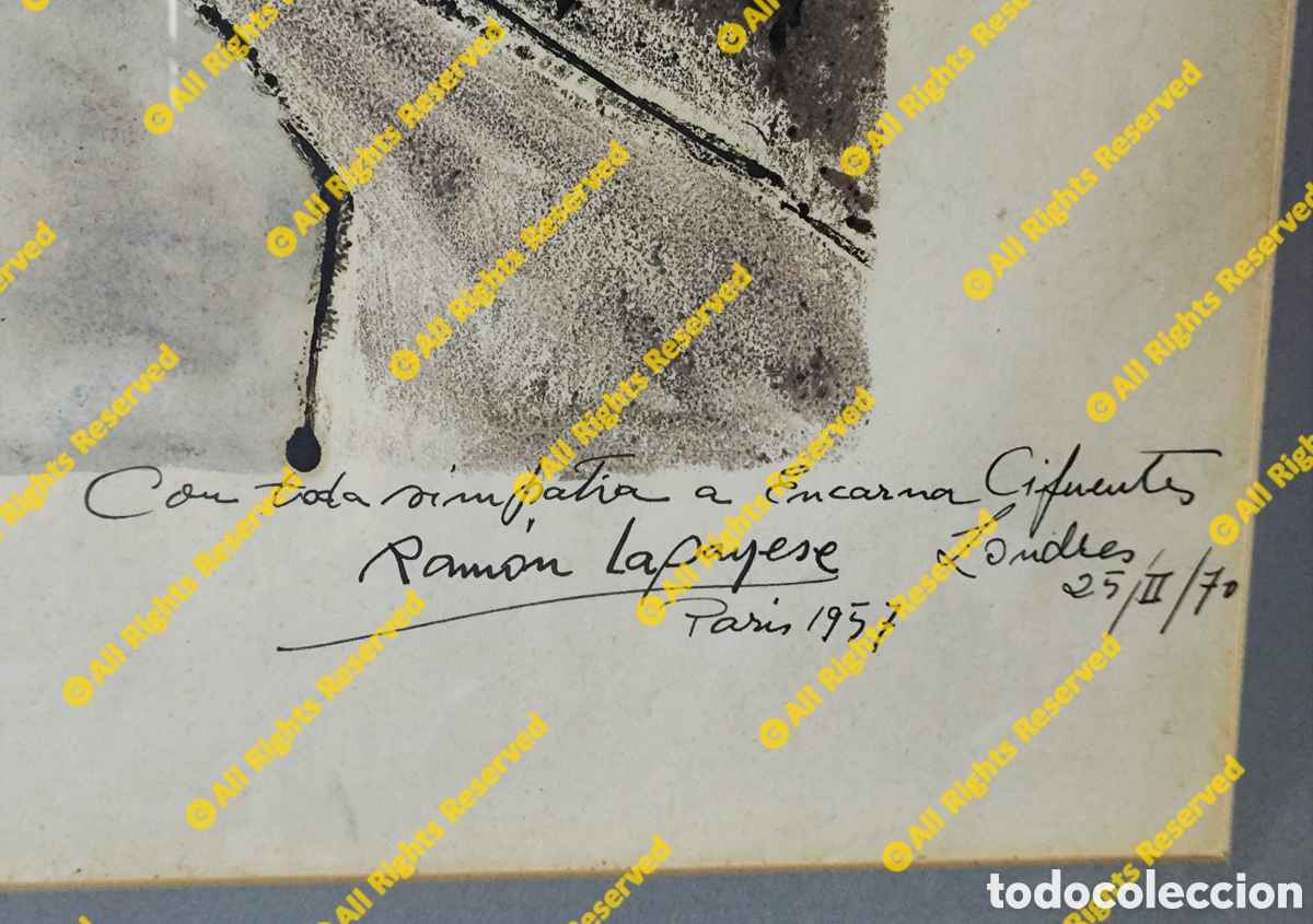 Arte: LAPAYESE DEL RIO, Ram&oacute;n. SERIGRAF&Iacute;A DEDICADA. - Foto 3