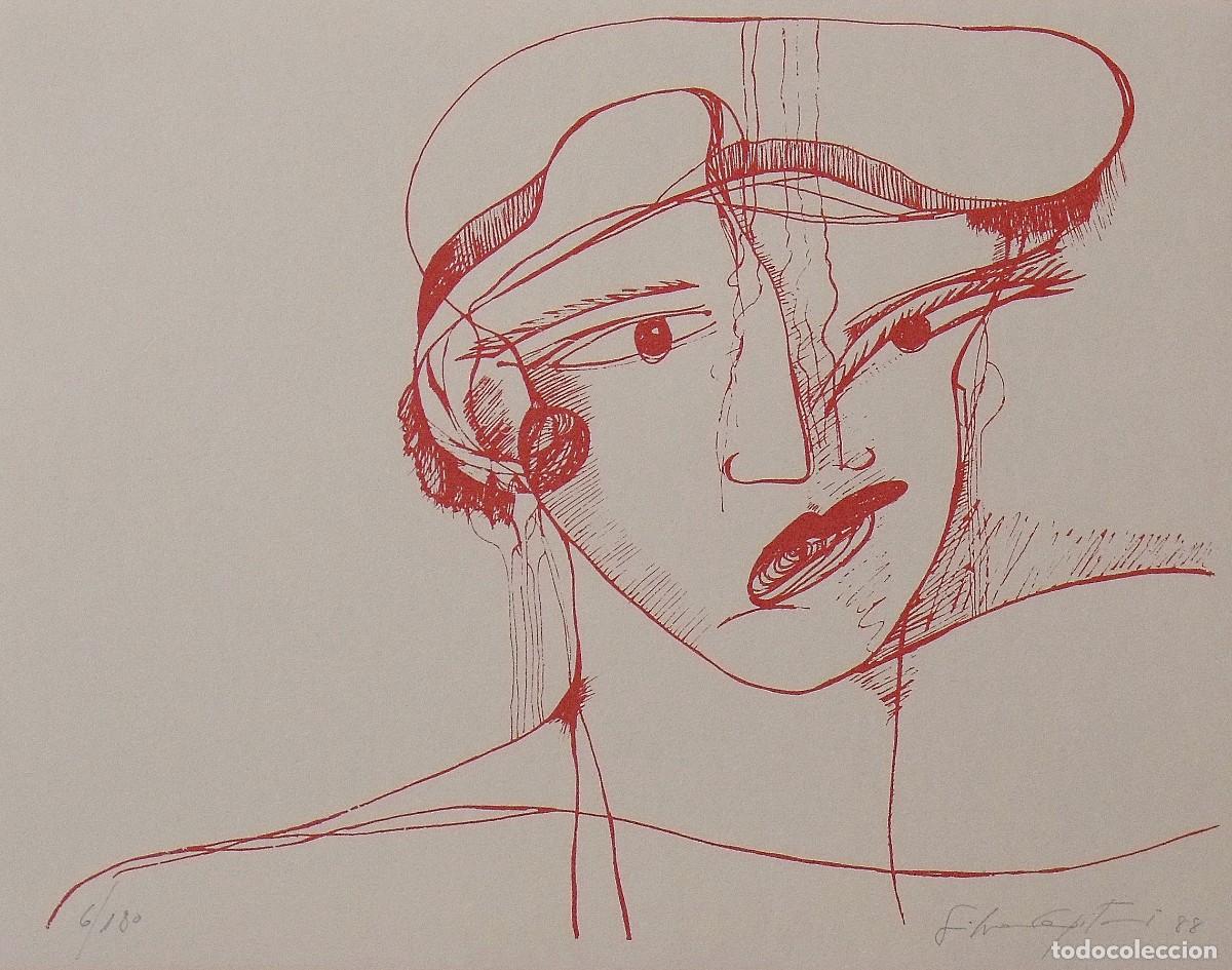 Arte: Silvana Capitani. Serigraf&iacute;a &rdquo;La gar&ccedil;onne&rdquo;. Firmada a mano. 1988. 6/180. 25x33 cm.