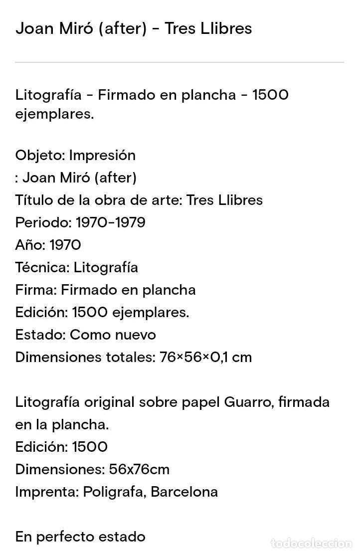 Arte: Joan Mir&oacute; serigrafia - Foto 6