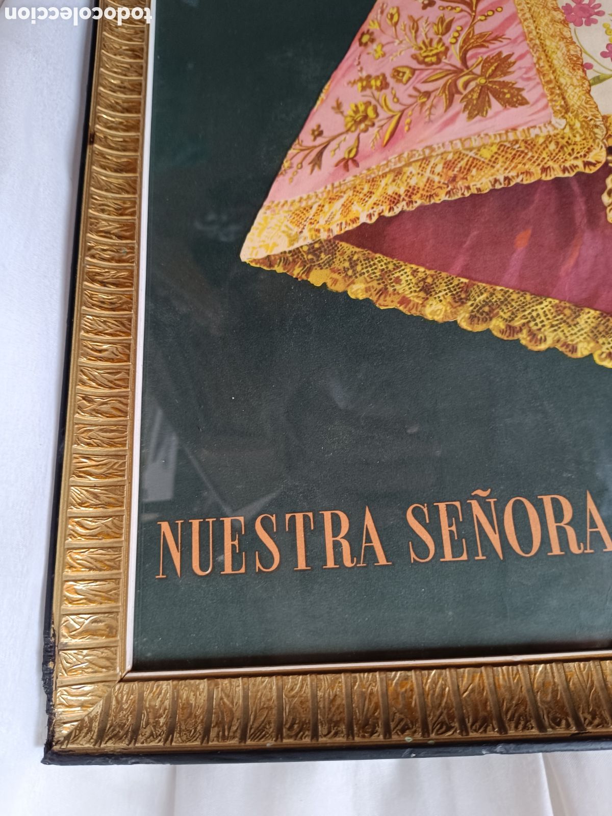 Arte: Cuadro antiguo litograf&iacute;a de la Virgen de Covadonga - Foto 5