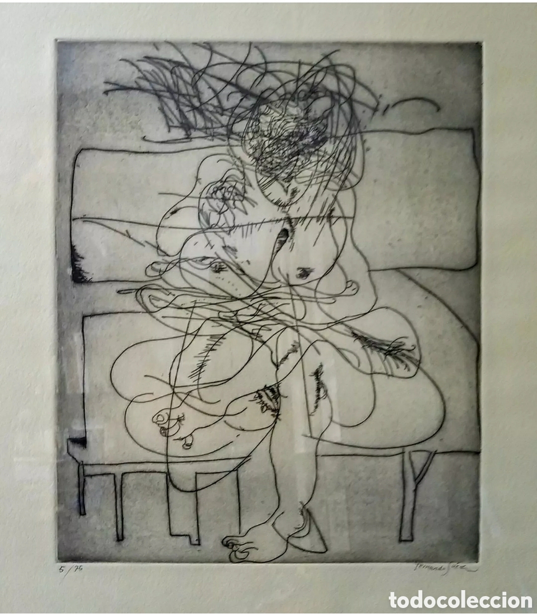 Arte: Fernando S&aacute;ez. Aguafuerte&nbsp; 5/75 - Foto 2