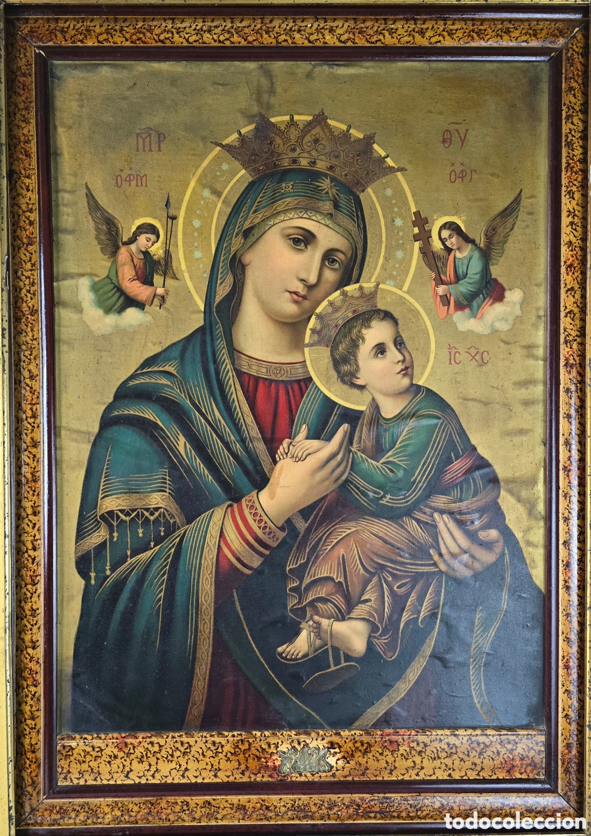 Arte: Enorme Icono Maternidad de la Virgen ortodoxo - Foto 2