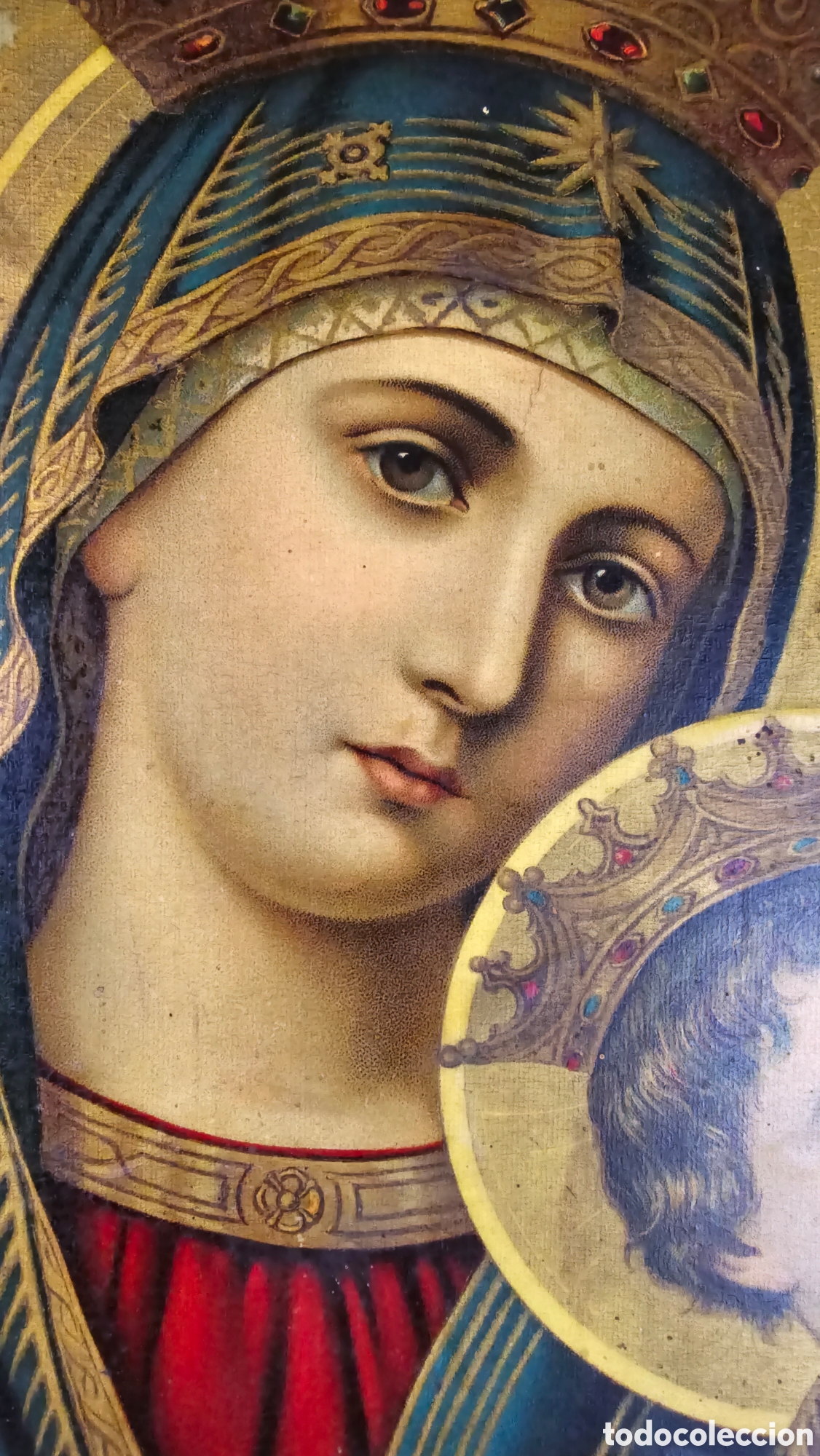 Arte: Enorme Icono Maternidad de la Virgen ortodoxo - Foto 3