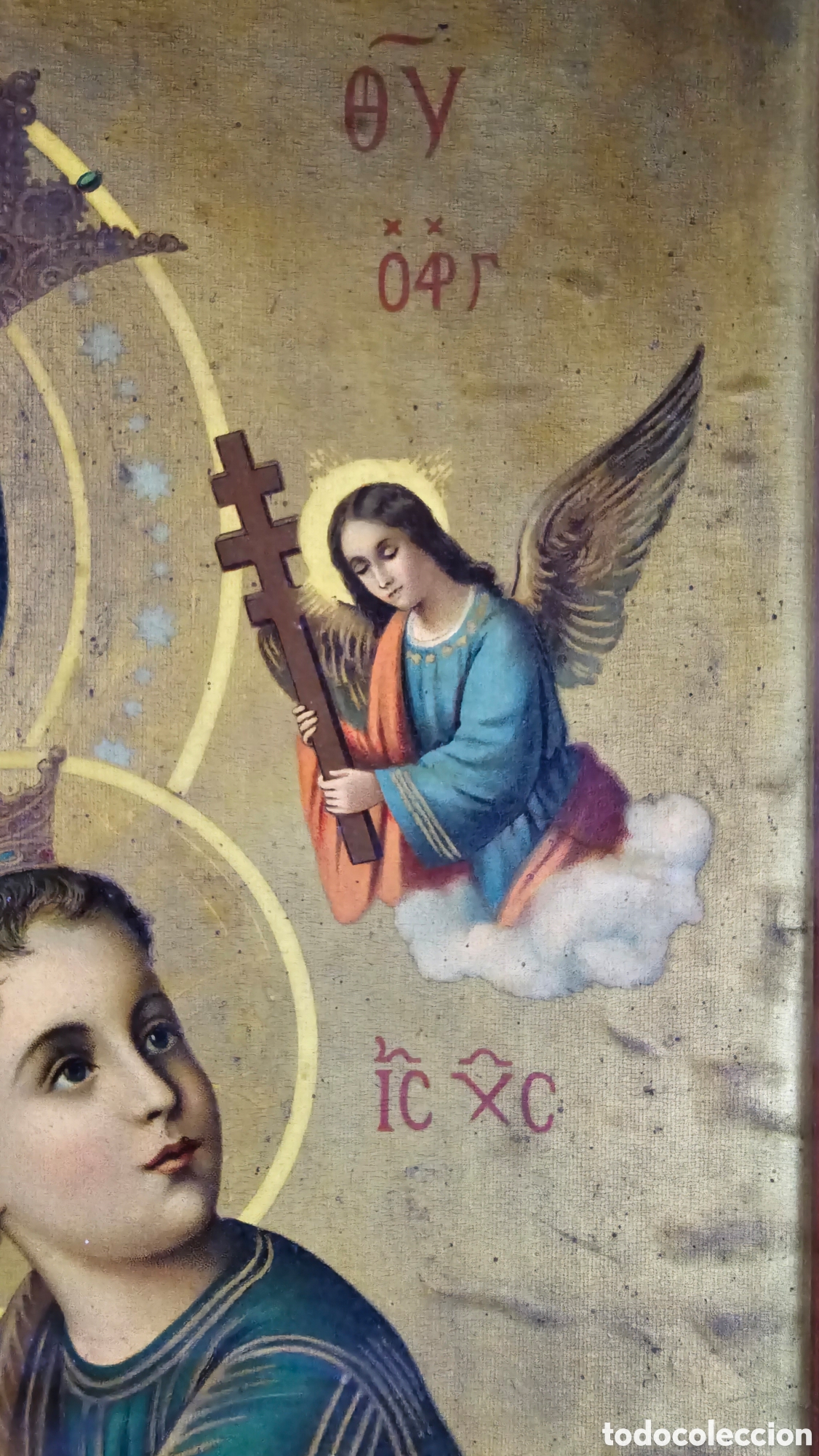 Arte: Enorme Icono Maternidad de la Virgen ortodoxo - Foto 5