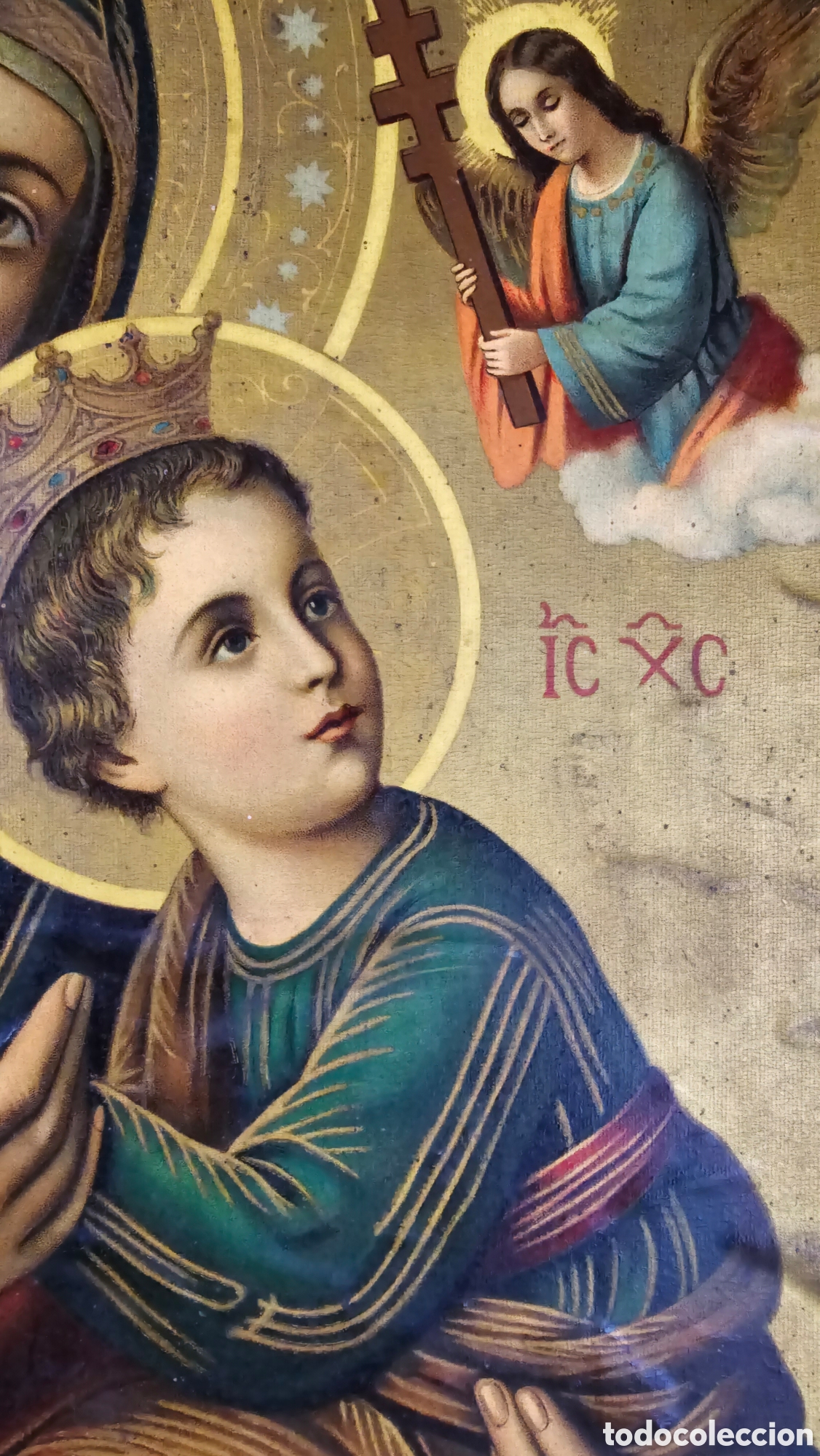 Arte: Enorme Icono Maternidad de la Virgen ortodoxo - Foto 7