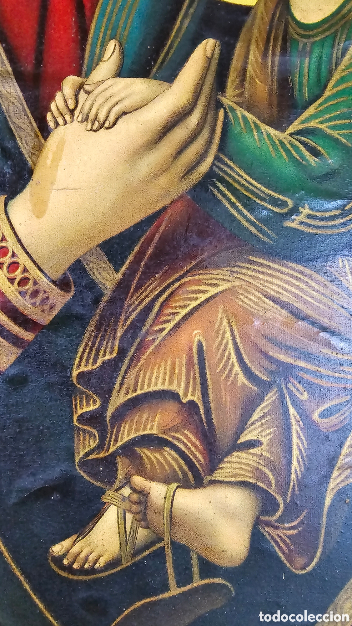 Arte: Enorme Icono Maternidad de la Virgen ortodoxo - Foto 8