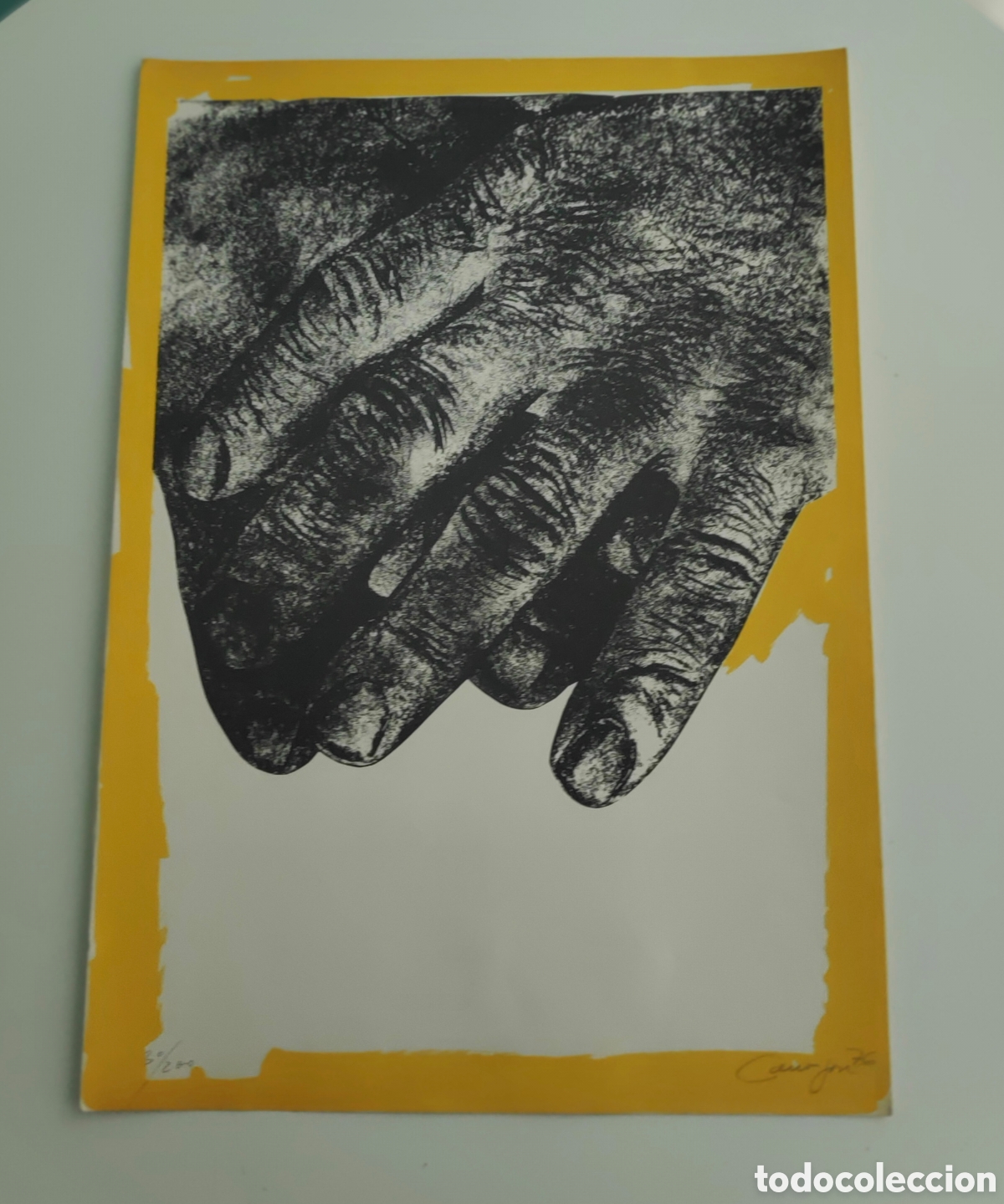 Arte: Serigraf&iacute;a de Rafael Canogar Composici&oacute;n con manos - Foto 2