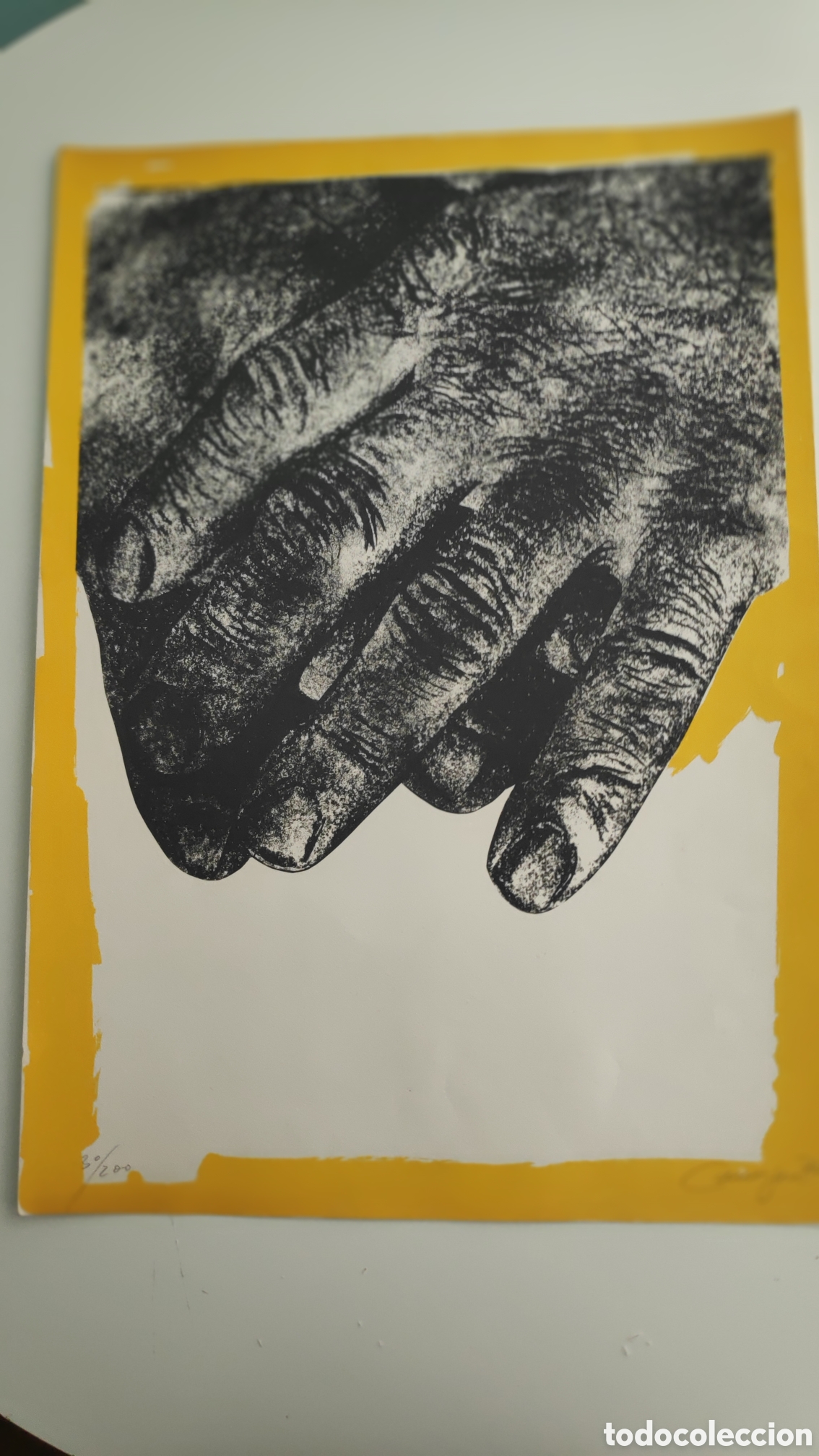 Arte: Serigraf&iacute;a de Rafael Canogar Composici&oacute;n con manos - Foto 3