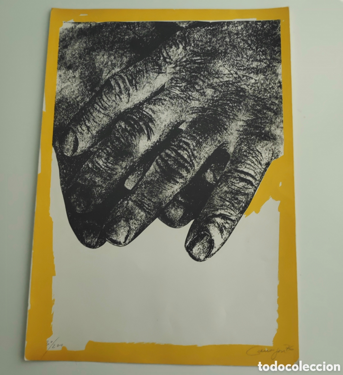 Arte: Serigraf&iacute;a de Rafael Canogar Composici&oacute;n con manos - Foto 1