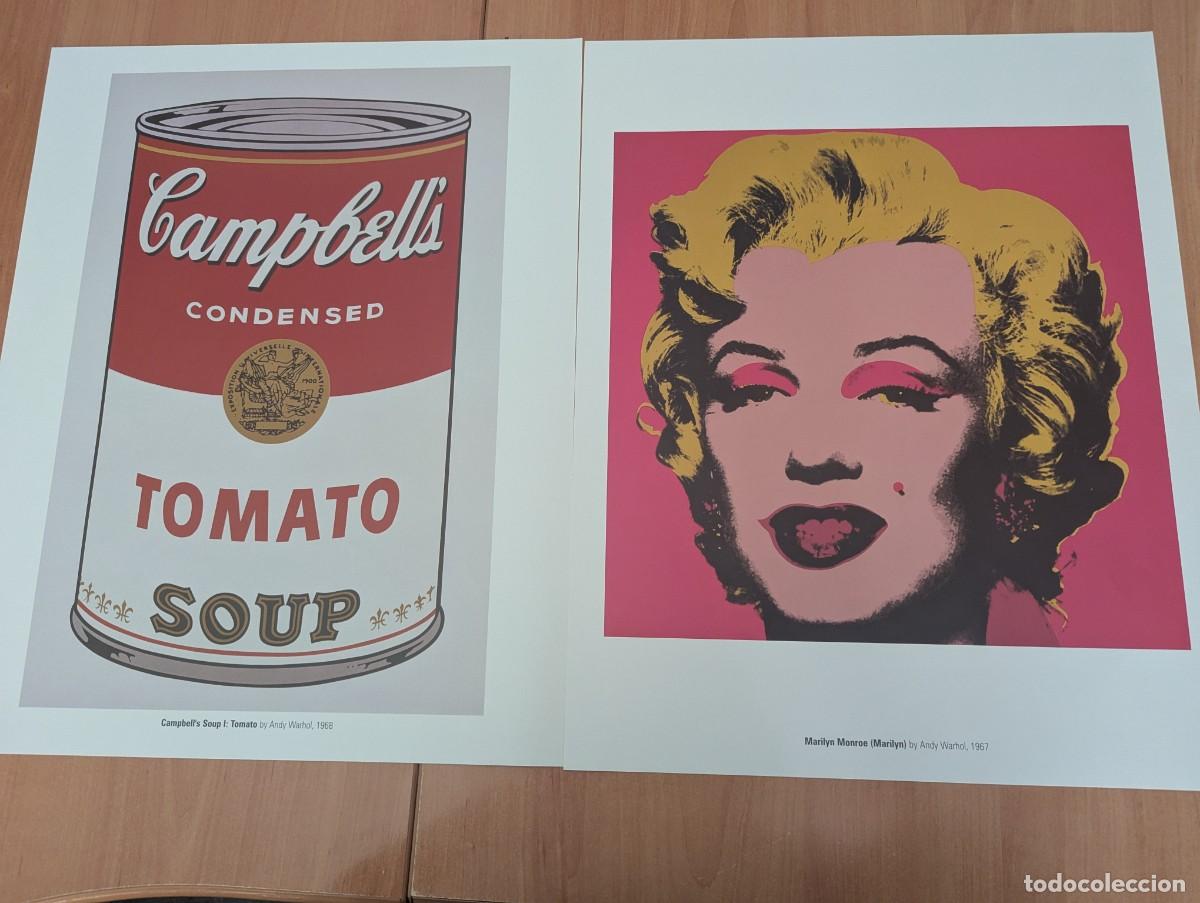 Arte: 2 L&Aacute;MINAS DE ANDY WARHOL: MARILYN MONROE Y CAMPBELL&acute;S - Foto 1