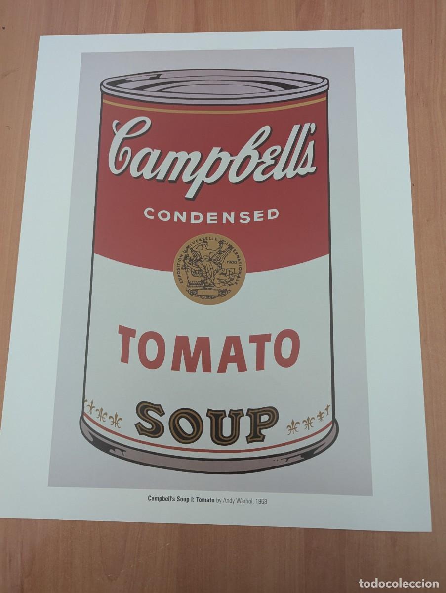 Arte: 2 L&Aacute;MINAS DE ANDY WARHOL: MARILYN MONROE Y CAMPBELL&acute;S - Foto 3